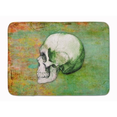 Carolines Treasures Day of the Dead Green Skull Machine Washable Memory Foam Mat BB5122RUG